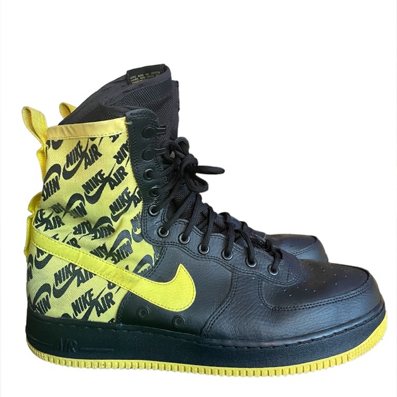 Nike SF Air Force High Mens Shoes Black Dynamic Yellow AR1955